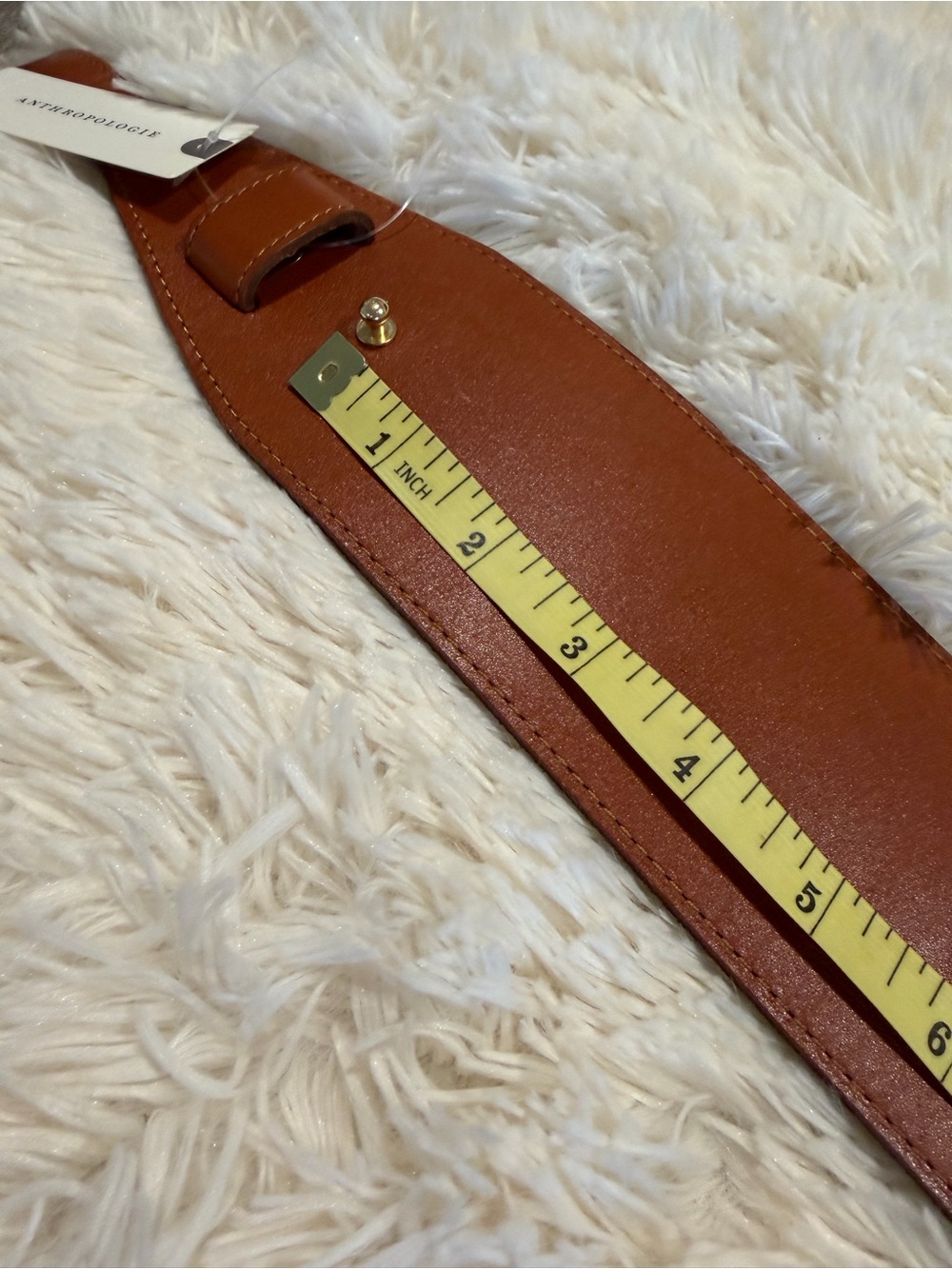 Anthropologie Wide Corset Leather Wrap Waist Belt Cedar Tan SIZE 1X NEW - Picture 5 of 6